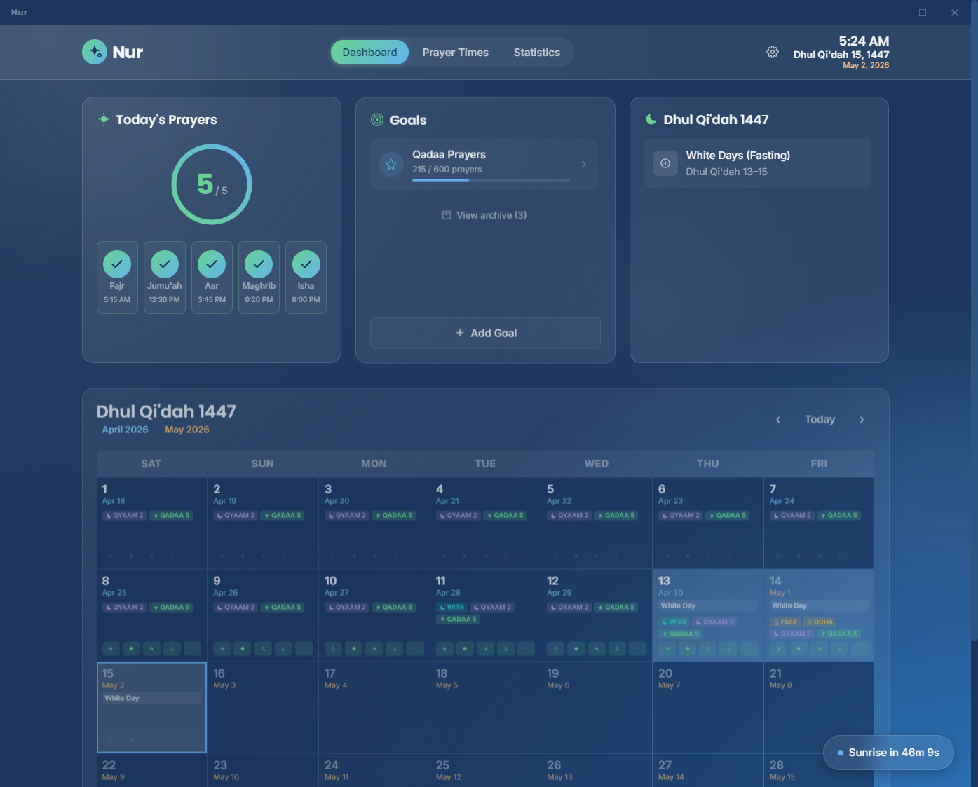 Prayer tracking